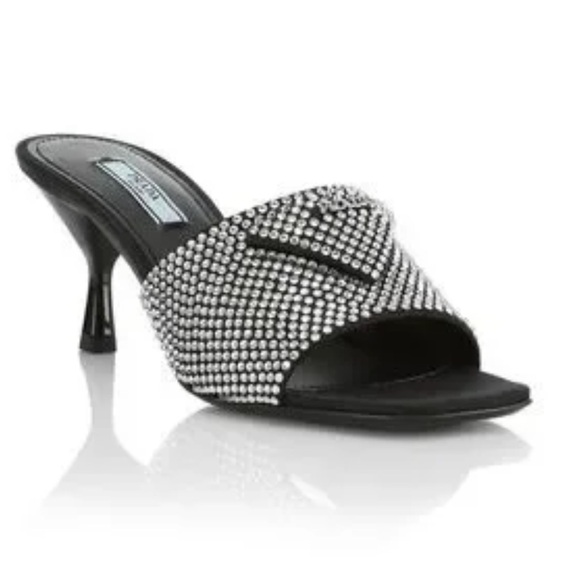 PRADA Crystal Embellished Mules - Picture 1 of 4
